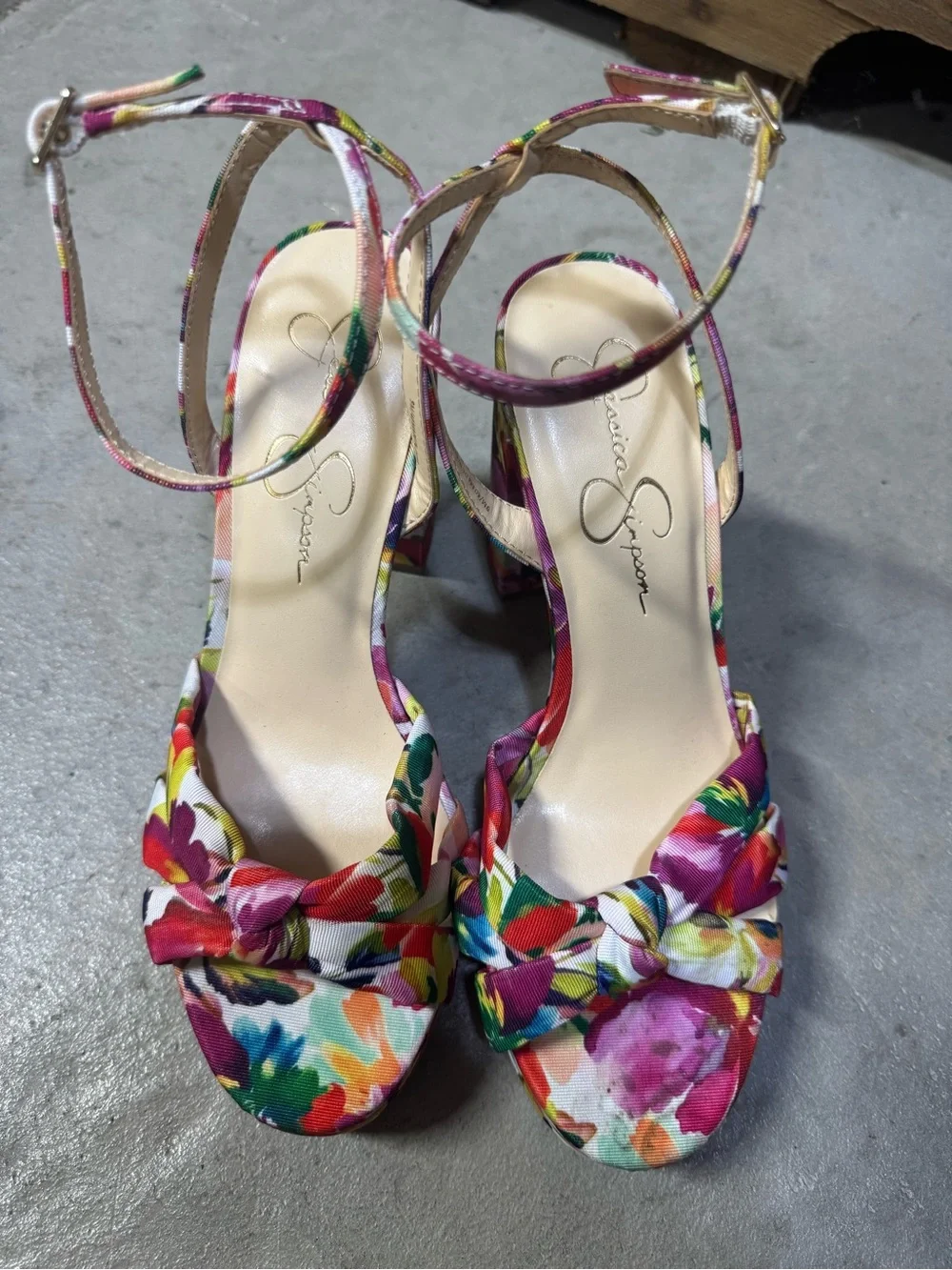 Jessica Simpson Floral Ginien Platform Sandal Womens 9 M New With Flaw